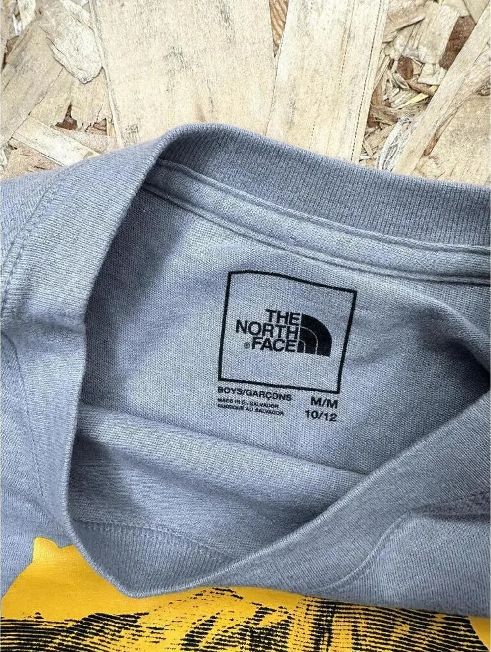 The North Face Boys Shirt Medium 10/12 Blue Never Stop Exploring Bear Graphic